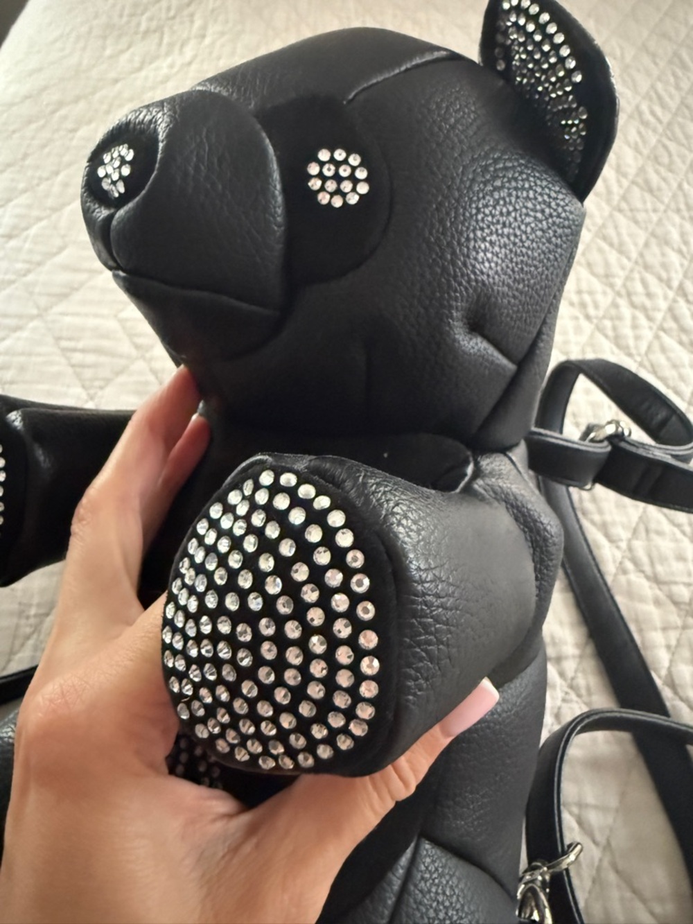 Philipp Plein Black Rhinestone Teddy Backpack - Picture 5 of 8